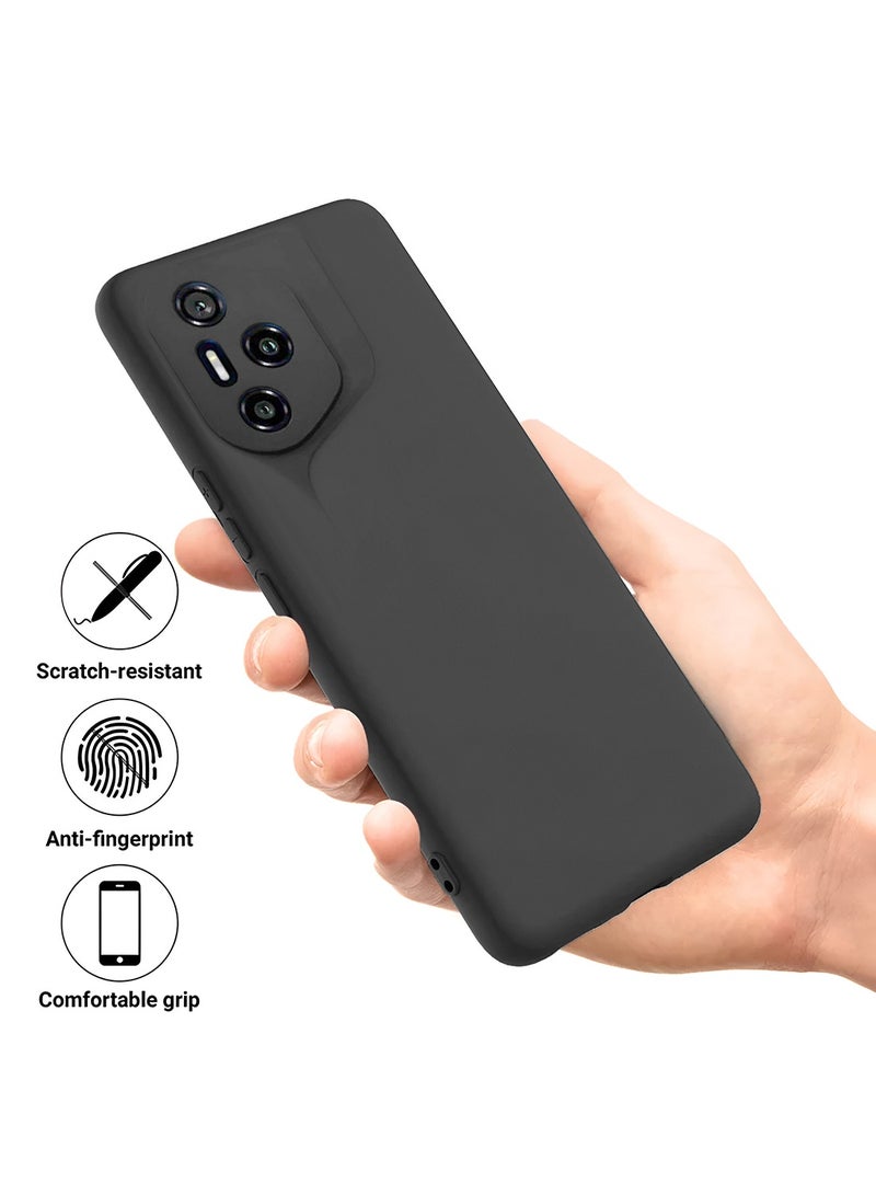 Wtech Honor 300 Pro 5G 2024 Premium Soft Liquid Silicone Case Cover - Black - Image 2