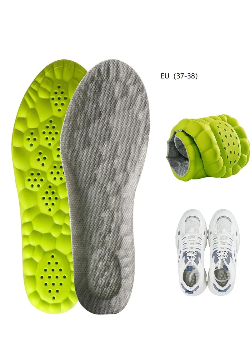 نعل داخلي لزيادة الطول للرجال والنساء بتقنية Wowen-4D Cloud، نعل داخلي فائق النعومة والراحة، وسادات رفع الكعب من إسفنج الذاكرة، رفع الكعب 2.5 سم، (EU 37-38) - Image 1