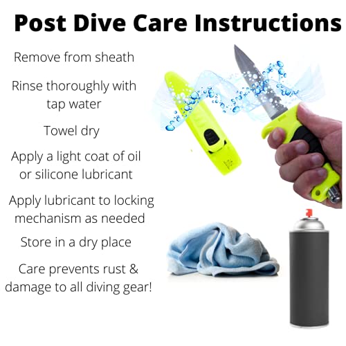 Bahia Dive Supply Stainless Steel Diving Snorkeling Safety Knife with Quick Release Adjustable Leg Straps & Locking Sheath, 5 inch Blade - Image 5
