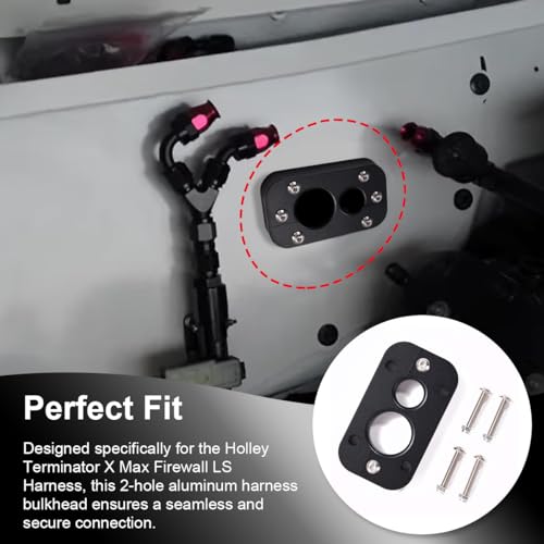 JADSOrBoBi 01232023 Firewall Pass Through for Holley Terminator X Max Eliminates Gromet in Fire Wall Anodized Black - Image 3