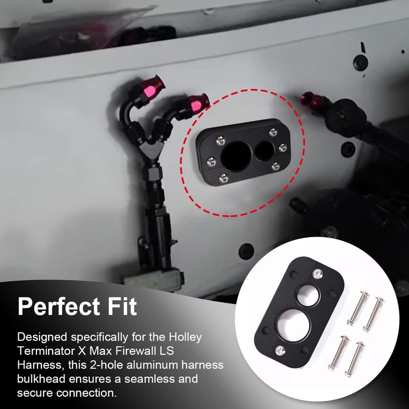 JADSOrBoBi 01232023 Firewall Pass Through for Holley Terminator X Max Eliminates Gromet in Fire Wall Anodized Black - Image 4