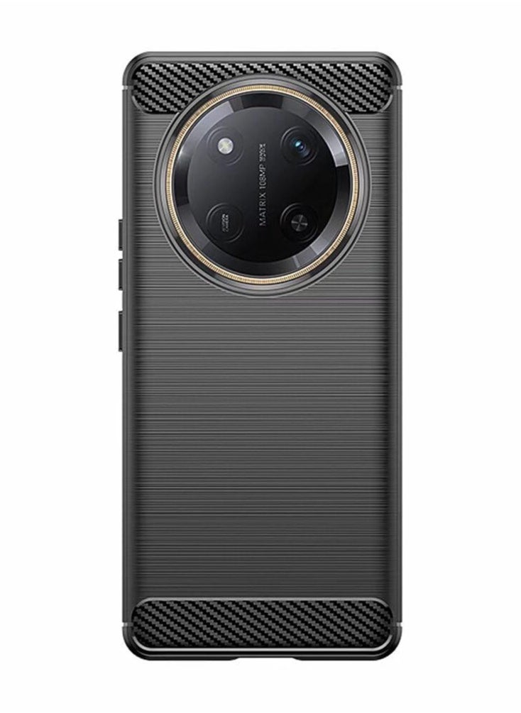 Generic for Honor X9c Smart 5G Case, Carbon Fiber Shockproof Rugged Shield Soft TPU Back Cover Case for Honor X9c Smart 5G, Black  - Image 5