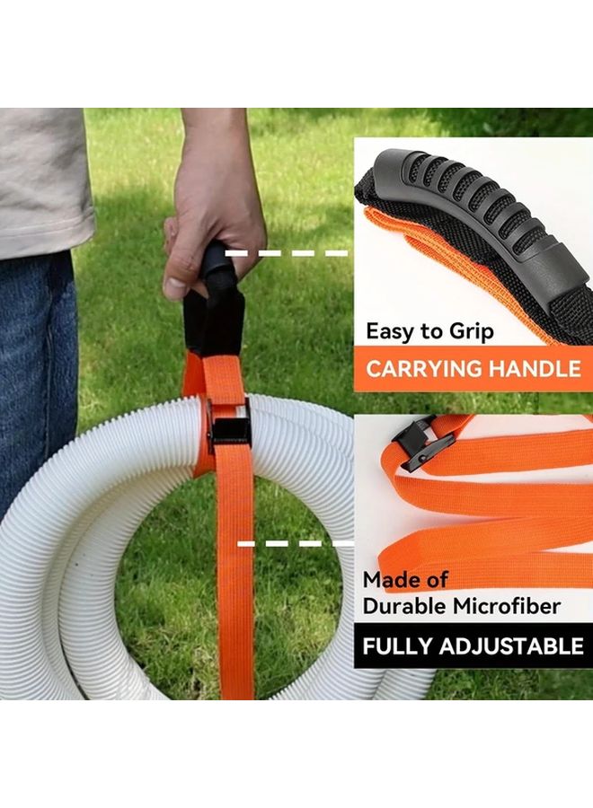 Orange Heavy Duty Organizer Storage Strap with Handle for Cables Ropes Hoses - Image 5