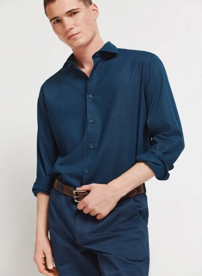 Springfield Cotton elastane slim fit chinos with welt back pockets