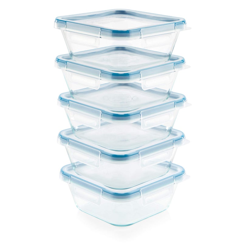 Snapware Glass Total Solutions (5-Pack, 4 Cup) Food Storage Containers Set, Airtight & Leakproof Plastic Locking BPA-Free Lids, Freezer Dishwasher Microwave Safe - Image 5