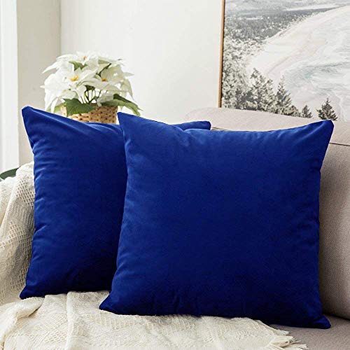 Khooti Velvet Cushion Cover, 18x18 | Royal Blue | Pack of 5 | Solid Plain Soft & Smooth, Decorative Cushion Covers for Living Room, Bedroom, Couches, Chairs, Sofas, Beds & Home Decor - Image 1