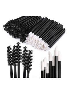 ORiTi ORiTi 100 Disposable Mascara Wand Spoolies and Lip Brushes, Lipstick Lipgloss Applicator for Eyebrow Eyelash Extension Makeup Kits  - Image 1