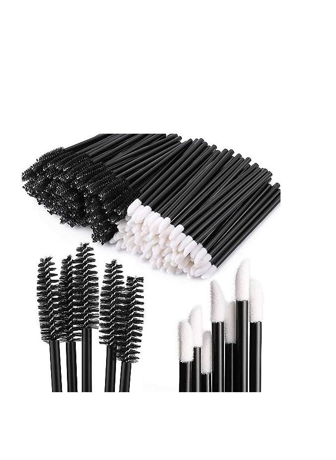 ORiTi - ORiTi 100 Disposable Mascara Wand Spoolies and Lip Brushes, Lipstick Lipgloss Applicator for Eyebrow Eyelash Extension Makeup Kits - Image 1