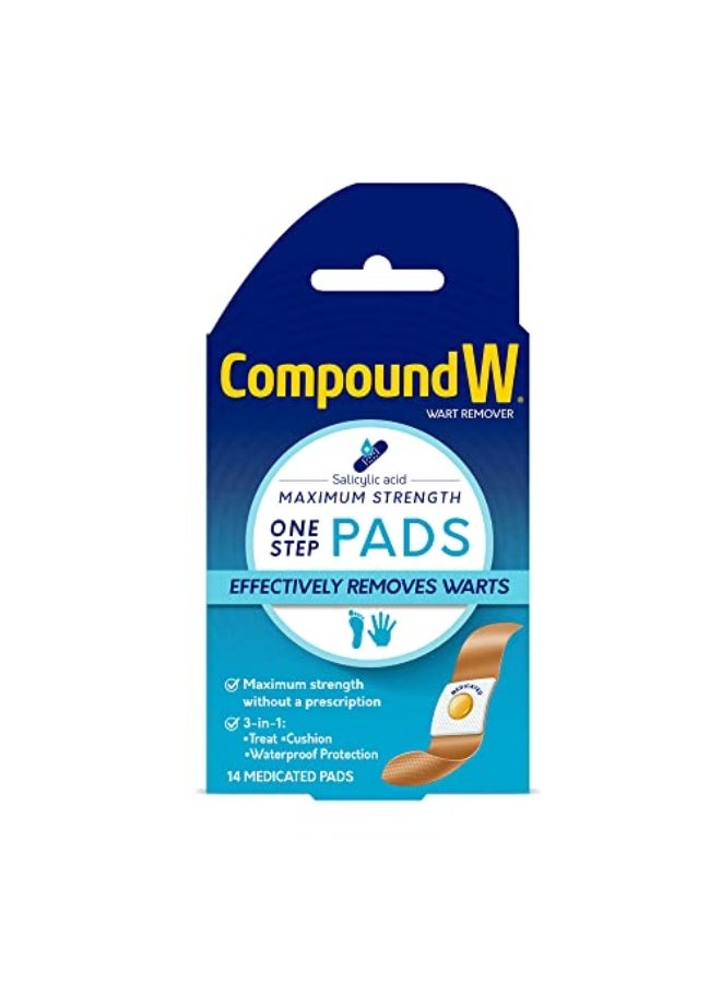 Compound W Wart Remover Maximum Strength One Step Pads 14 Medicated Pads