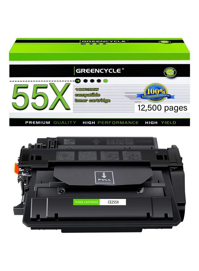 Greencycle Remanufactured Toner Cartridge Compatible for HP 55X CE255X 55A Used in Laserjet P3015 P3015dn P3015x Pro 500 MFP M521dn M521dw M521 M525 Printer (Black, 1-Pack) - Image 1