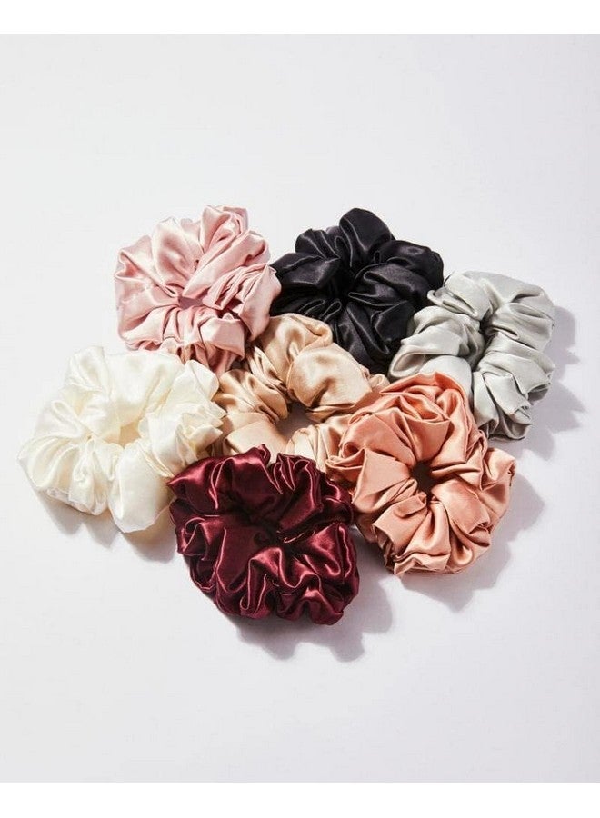 Drishti® Silky High Glossy Satin Scrunchies for Girl & Woman Set of-10 (Multicolor) - Image 4