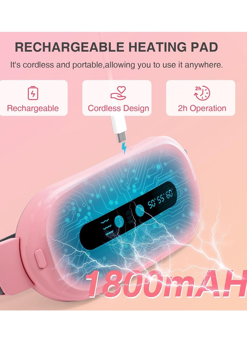 BORTONY Portable Heating Pad Cordless Heating Pad for Period Cramps with 3 Heat Levels and 3 Massage Modes Electric Fast Heating Waist Back Belt for Women Girls and Her  - Image 4