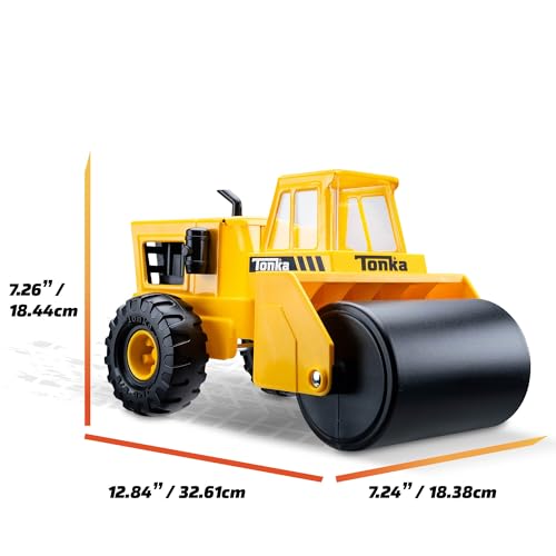 Tonka Steel Classics - Steam Roller - Made with Steel, Yellow Toy Truck, Boys and Girls, Toddlers Ages 3+, Big Construction Truck, Birthday Gift, Holiday, Ages 4+ - Image 5