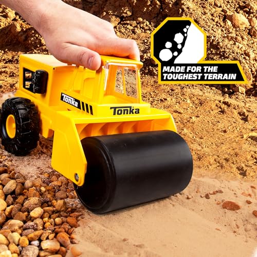 Tonka Steel Classics - Steam Roller - Made with Steel, Yellow Toy Truck, Boys and Girls, Toddlers Ages 3+, Big Construction Truck, Birthday Gift, Holiday, Ages 4+ - Image 4