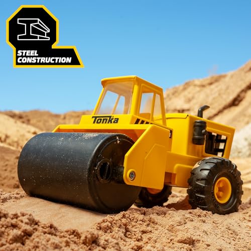 Tonka Steel Classics - Steam Roller - Made with Steel, Yellow Toy Truck, Boys and Girls, Toddlers Ages 3+, Big Construction Truck, Birthday Gift, Holiday, Ages 4+ - Image 2