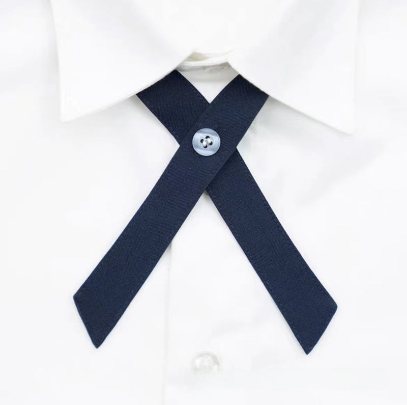 Cross bow tie JK uniform shirt Japanese college style student wine red school uniform bow Navy Blue Thin Button Cross