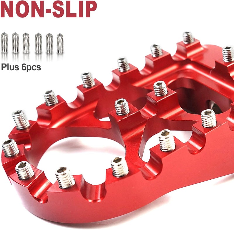 MDPROMCP CNC Motorcycle Wide Foot Pegs Aluminum 360° Roating Adjustable Suitable Compaitble with Dyna Fatboy Iron 883 Sportster 883(Red) - Image 3