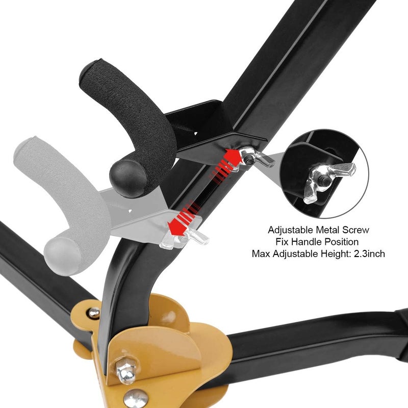 Eison Saxophone Stand Foldable Alto/Tenor Sax Stand Saxophone Bracket Sax Holder Adjustable Triangle Base with Sax Strap and Cleaning Cloth - Image 3