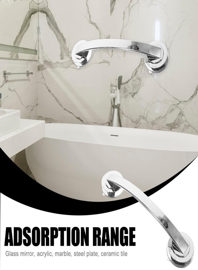 Hemobllo Shower Grab Bar Dual-Lock Chrome Bathroom Handle, 11.81 Inch Tool-Free Install Grip for Elderly, Seniors, Disabled - Safe Entry/Exit for Bathtub & Shower - Image 4