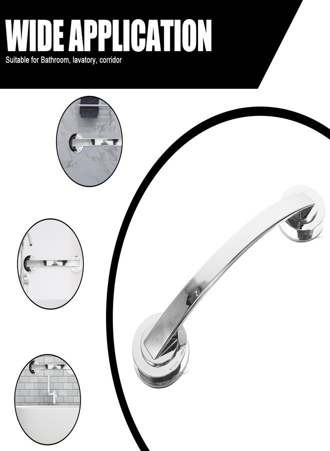 Hemobllo Shower Grab Bar Dual-Lock Chrome Bathroom Handle, 11.81 Inch Tool-Free Install Grip for Elderly, Seniors, Disabled - Safe Entry/Exit for Bathtub & Shower - Image 3