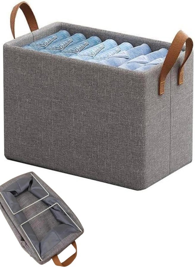 SHREESHANN Closet Clothes Organizer with Handle, Fabric Storage Box with Steel Frame Stackable Shelf Storage Baskets Foldable Wardrobe Storage Box for Clothes Toys Multicolor (Pack Of 1) - Image 1