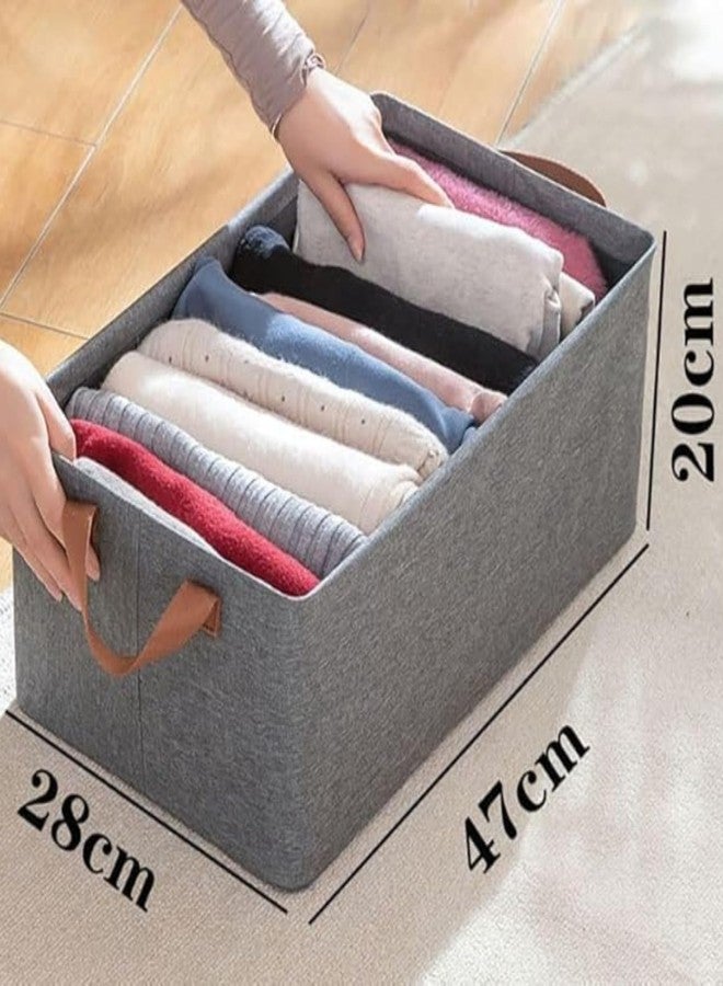 SHREESHANN Closet Clothes Organizer with Handle, Fabric Storage Box with Steel Frame Stackable Shelf Storage Baskets Foldable Wardrobe Storage Box for Clothes Toys Multicolor (Pack Of 1) - Image 2