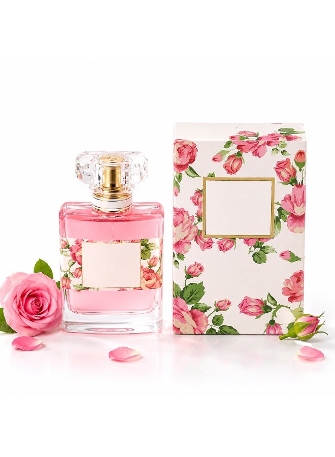 عطر نسائي برائحة الورد أو دو بارفان 50 مل - رائحة زهرية مع الحمضيات والمسك الأبيض، يدوم طويلاً للاستخدام اليومي والسفر والهدايا - Image 2