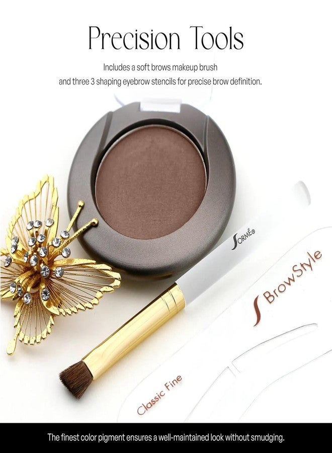 سورمي بودرة حواجب سورميه المقاومة للتلطخ تدوم طويلاً للنساء - حواجب مثالية دائماً مع فرشاة و3 قوالب لتشكيل الحواجب (رفيعة، متوسطة، كثيفة) - أجود أنواع صبغات الحواجب - لون الجوز - Image 5
