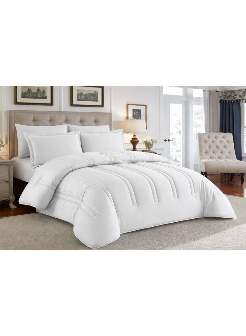 Happymoon Solid Color Comforter Set Single Size 4 Pieces Microfiber Bedding Set Luxury Soft Bed Set with Fitted Sheet & Pillow Sham, Lightweight All Season Comforter 230x170 cm Snap Closure - Image 1