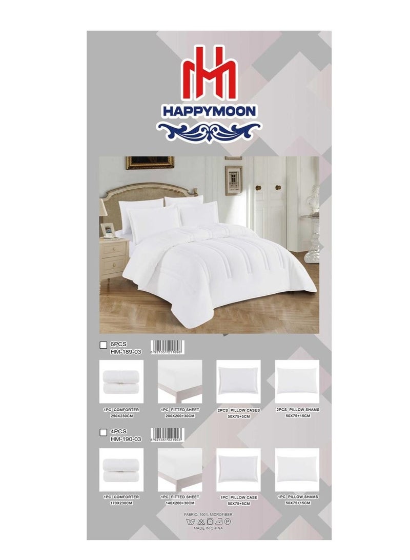 Happymoon Solid Color Comforter Set Single Size 4 Pieces Microfiber Bedding Set Luxury Soft Bed Set with Fitted Sheet & Pillow Sham, Lightweight All Season Comforter 230x170 cm Snap Closure - Image 2