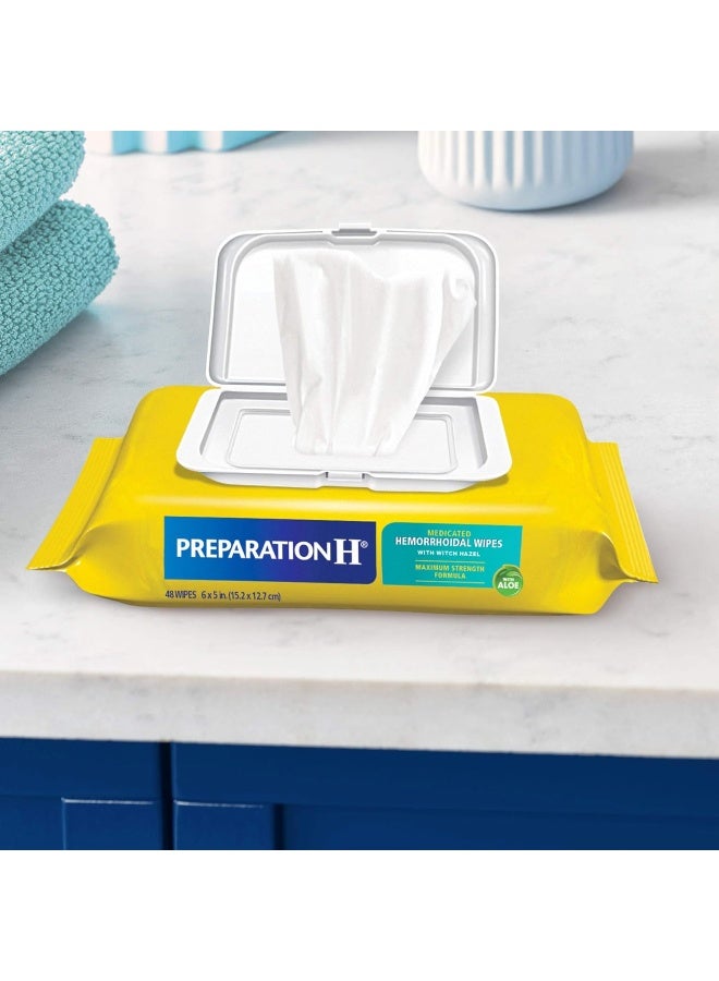 Preparation H Flushable Medicated Hemorrhoid Wipes with Witch Hazel and Aloe - Maximum Strength Relief (10 Count) - Image 2