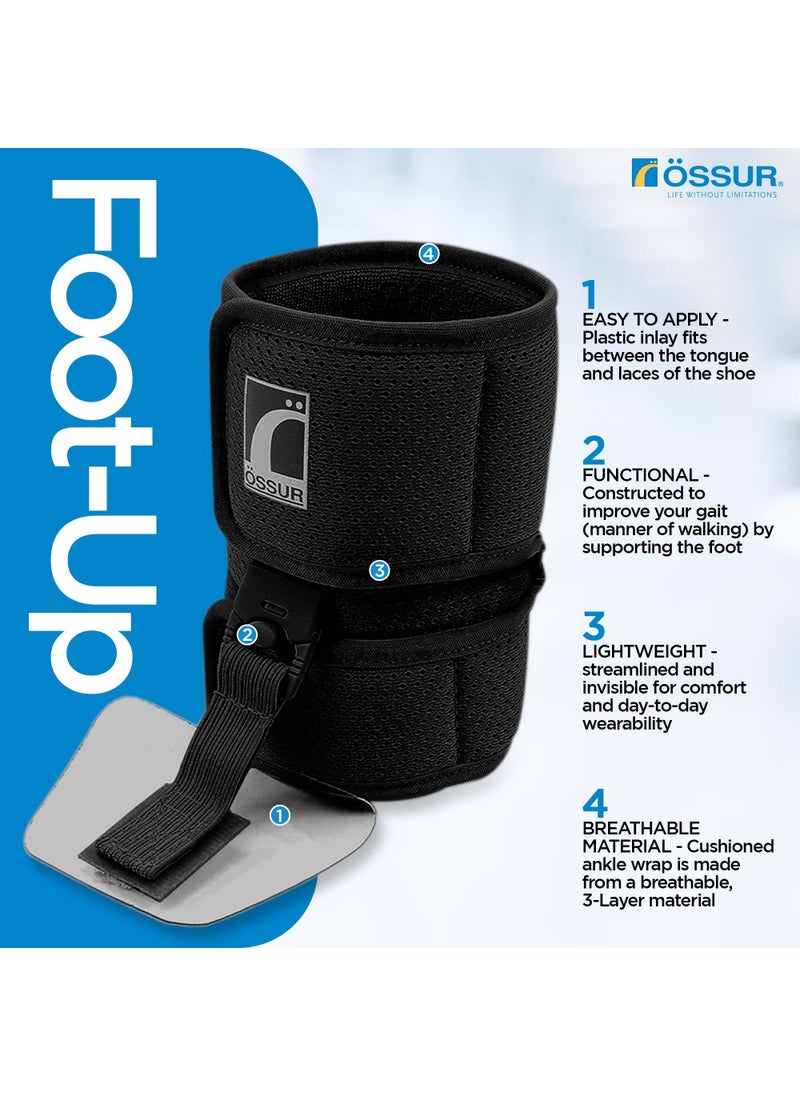 Ossur Ossur Foot-Up Drop Foot Brace | Ankle-Foot Orthosis (AFO) for Drop Foot Support | Lightweight, Adjustable Wrap for All-Day Comfort | Breathable Material for All Day Walking | (Black, Large)  - Image 2