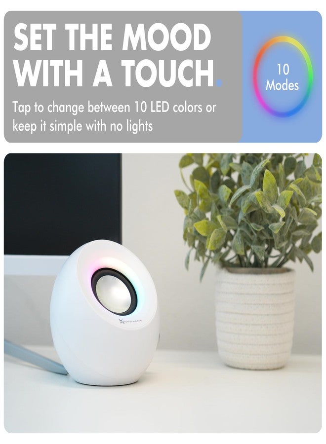 X9 Performance White Computer Speakers with Bluetooth, USB, and AUX - Triple Mode Connection, Dual 2.25" Drivers, RGB Lighting, Colorful Tones for Work and Play - Bluetooth PC Speakers - White - Image 4
