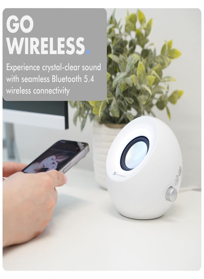 X9 Performance White Computer Speakers with Bluetooth, USB, and AUX - Triple Mode Connection, Dual 2.25" Drivers, RGB Lighting, Colorful Tones for Work and Play - Bluetooth PC Speakers - White - Image 5
