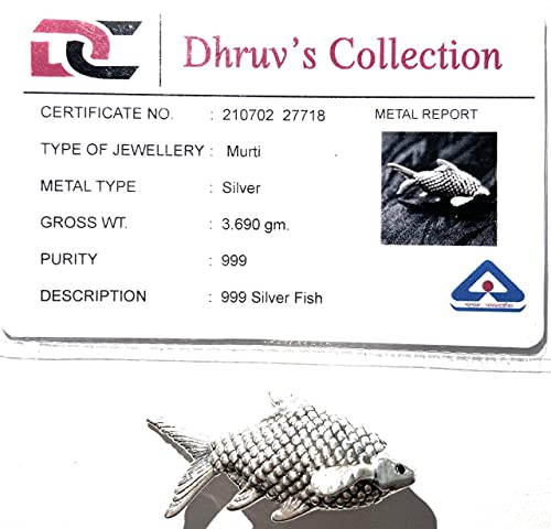 DHRUVS COLLECTION 999 Oxidized Pure Solid Silver Fish/Chandi Ki Machli for Astrological and Lal Kitab Remedy | Silver for Vastu, Pooja, Housewarming and Gift - Small - Image 3