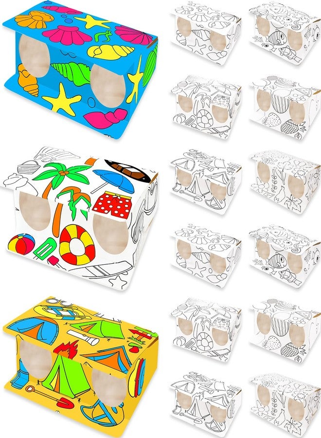 WorldBazaar Coloring Binoculars Crafts for Kids 12 Pack Make Your Own Paper Binocular DIY Art Craft Toys Boys Girls Birthday Party Supplies Class Activity - Image 1