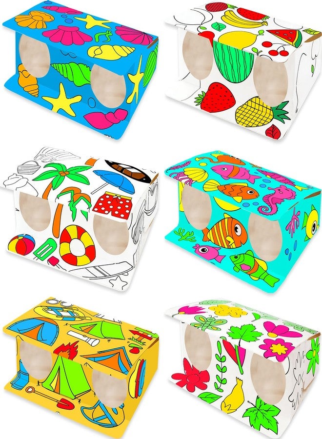 WorldBazaar Coloring Binoculars Crafts for Kids 12 Pack Make Your Own Paper Binocular DIY Art Craft Toys Boys Girls Birthday Party Supplies Class Activity - Image 2
