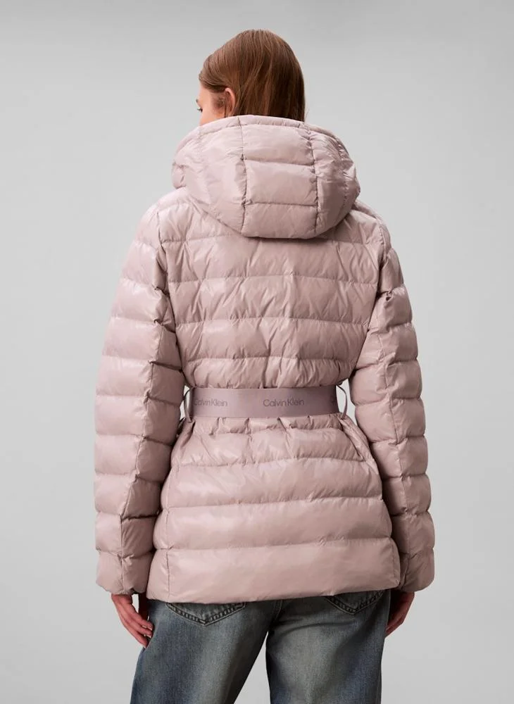 CALVIN KLEIN Logo Belted Puffer Jacket