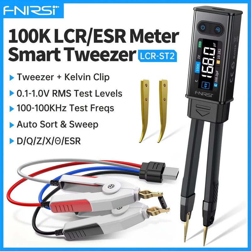 LCR-ST2 2 In 1 Digital Tweezer Bridge LCR ESR Meter SMD Test Kelvin Clip Multifunctional Tester - Image 1