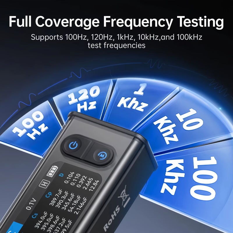 LCR-ST2 2 In 1 Digital Tweezer Bridge LCR ESR Meter SMD Test Kelvin Clip Multifunctional Tester - Image 5