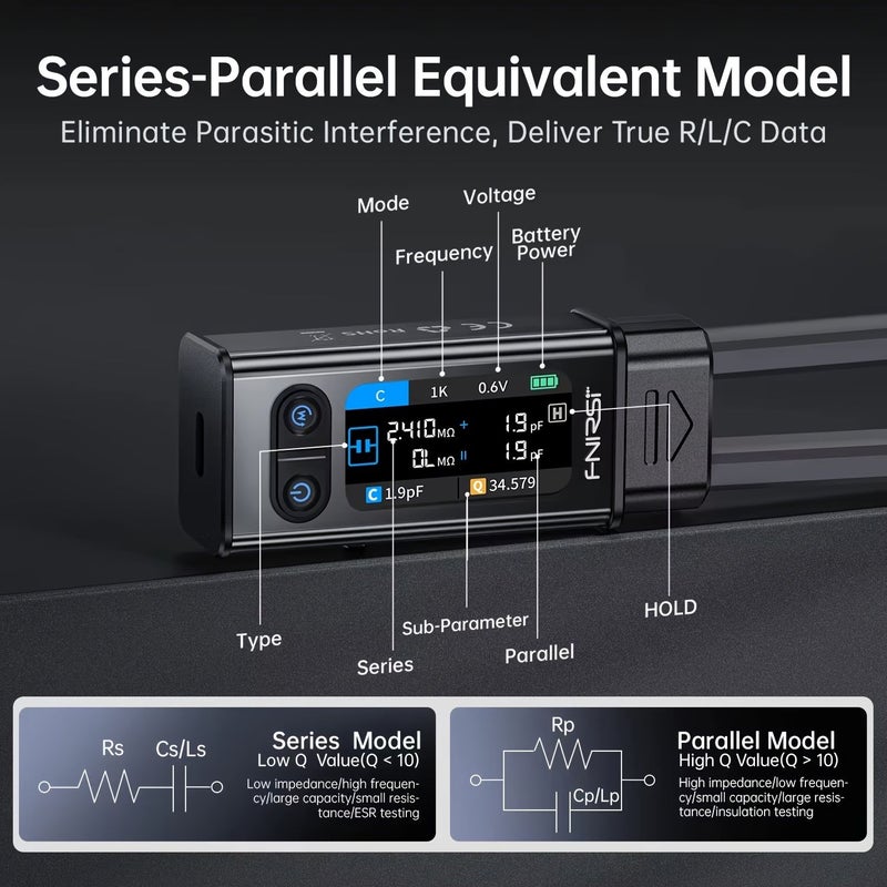 LCR-ST2 2 In 1 Digital Tweezer Bridge LCR ESR Meter SMD Test Kelvin Clip Multifunctional Tester - Image 4