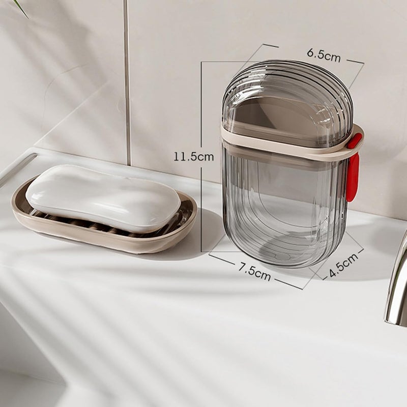 Caltero Portable Soap Case Box, Transparent PVC, Waterproof Container with Lid for Travel, Bathroom, Outdoors (Transparent Soap Case Box Holder) - Image 3