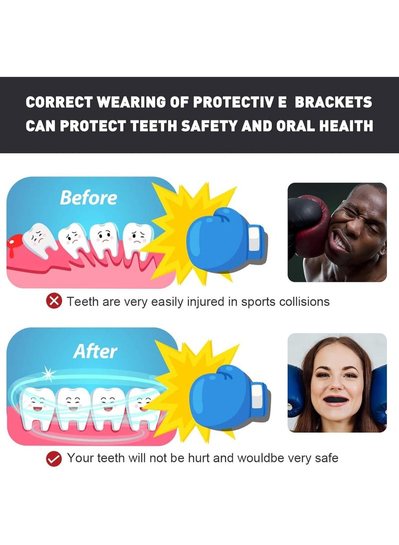 Mouthguard Slim Fit، الكبار شباب فم الحرس كرة القدم MouthGuard الرياضة الأطفال الأولاد فم قطعة الأسنان الدوائر إيفا مزدوجة الملونة لملاكمة الرجبي كيك بوكسينج تايكوندو سوفتبول لاكروس (4 حزمة) - Image 2