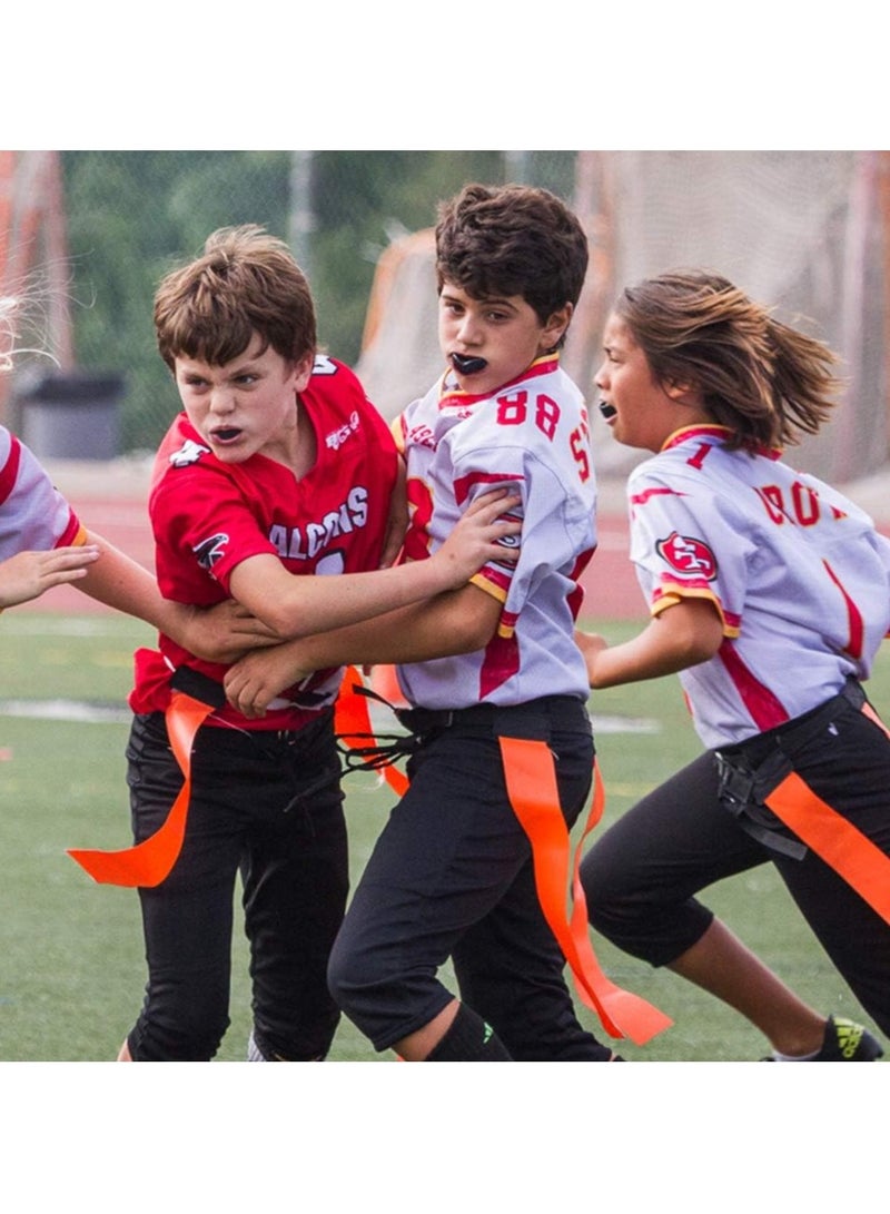 Mouthguard Slim Fit، الكبار شباب فم الحرس كرة القدم MouthGuard الرياضة الأطفال الأولاد فم قطعة الأسنان الدوائر إيفا مزدوجة الملونة لملاكمة الرجبي كيك بوكسينج تايكوندو سوفتبول لاكروس (4 حزمة) - Image 4