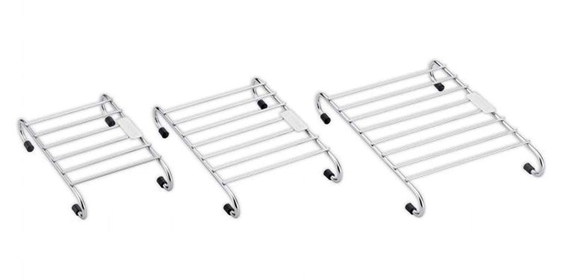Credly Hot Pot Stand Cooker Stand Hot Utensil StandStainless Steel 3Piece Silver - Image 1