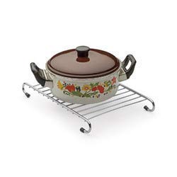 Credly Hot Pot Stand Cooker Stand Hot Utensil StandStainless Steel 3Piece Silver - Image 4