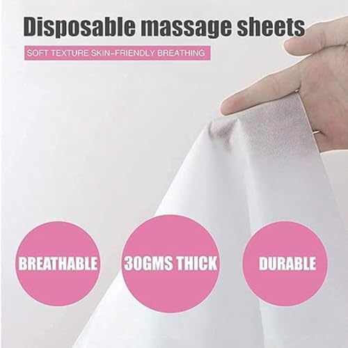 KUDIZE Disposable Non-Woven Bed Sheet for Hospital; Hotel; Spa and Beauty Parlor (White; 42 * 84 Inch/106.68 * 213.36 cm) (Pack of 10) - Image 2