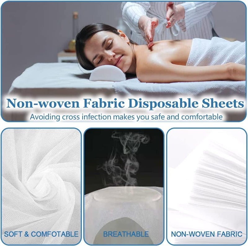 KUDIZE Disposable Non-Woven Bed Sheet for Hospital; Hotel; Spa and Beauty Parlor (White; 42 * 84 Inch/106.68 * 213.36 cm) (Pack of 10) - Image 3