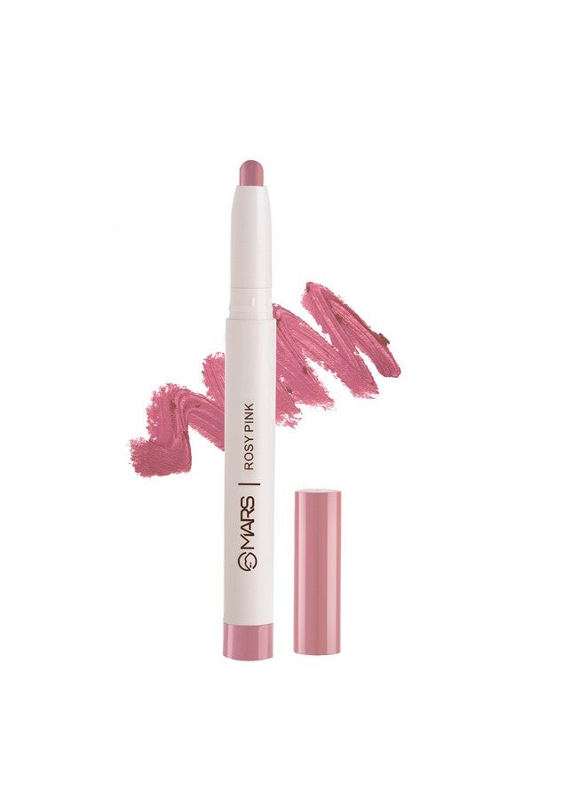 Mars MARS Retractable Poppins Long Lasting Lip Matte Finish | Smudge Kiss Proof Crayon Lipstick for Women 1.3 gm (04-Rosy Pink) - Image 1