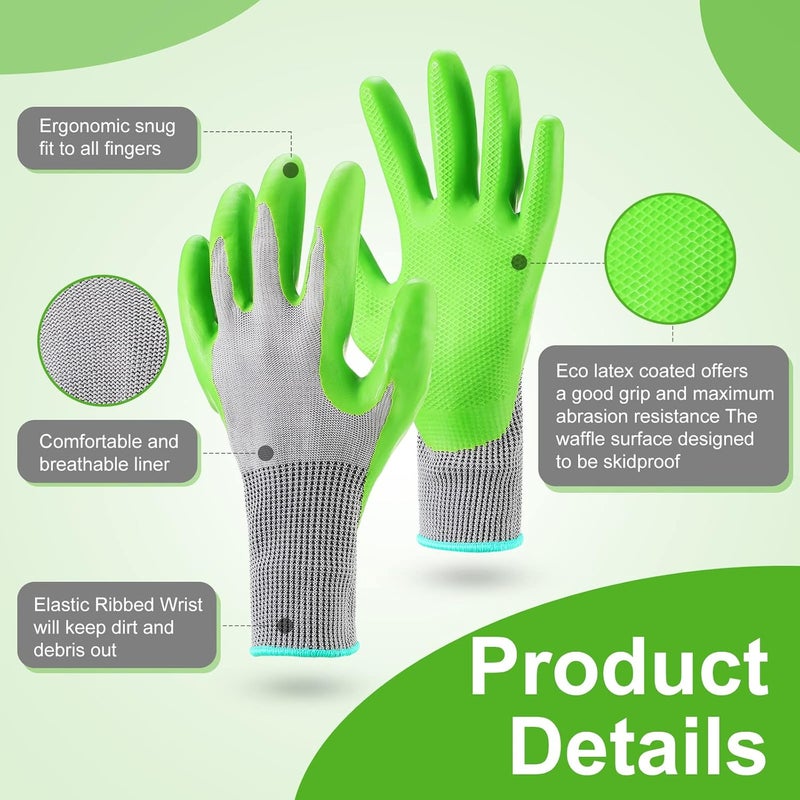 Jexine 50 Pairs Safety Gloves Men Garden Gloves for Men Women with Breathable Latex Coated and reliable Grip - Image 3